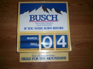Vintage Busch Beer Calendar Sign 1963 In Good Shape