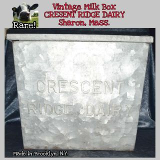 Vintage Cresent Ridge Mass Dairy Galvanized Metal Cooler Milk Box Rustic Farm