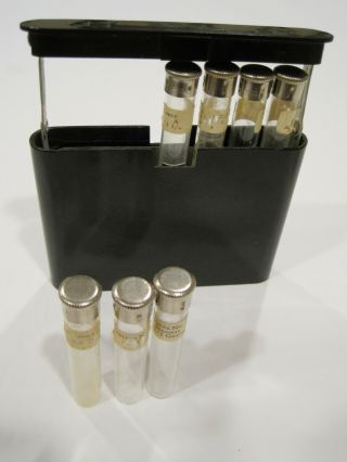 Vintage 1930s Bakelite Eli Lilly Salesman Samle Medication Kit And 7 Glass Vials