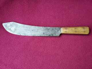 Large Vintage B.  A.  Stevens Butcher Chop Knife,  Toledo,  Oh,  17,  3/4 ",  6 Pin