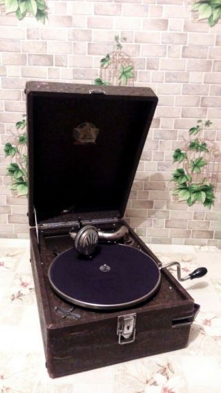 Vintage Ussr Gramophone Phonograph Portable Record Player " Kolomensky " 1940 " S