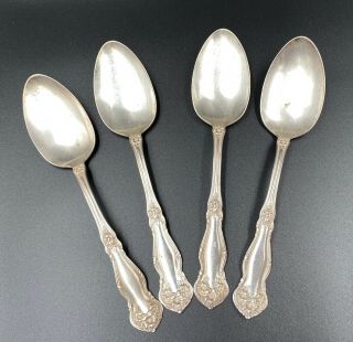 Antique Silverplate Wm Rogers & Son Aa " Arbutus " Set Of 4 Serving Spoons