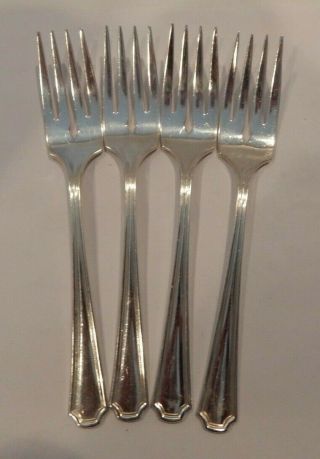 Oneida Silversmiths " Clairhill " Pattern Set Of 4 Salad Forks Silverplate 6 5/8 "