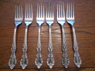 6 Rogers 1959 Grand Elegance Pattern Dinner Forks Is Silverplate Flatware 2964