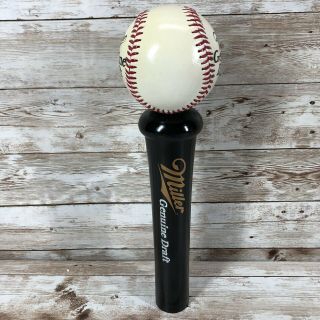 Miller Draft Beer Baseball On Bat Tap Handle 2