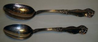 Vintage 1910 Wm Rogers & Son Silverplate Orange Blossom 6” & 7 1/8” Spoons Set