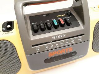 Sony Sports Mega Bass CFS - 904 Yellow VTG Boombox Radio Cassette Player 2