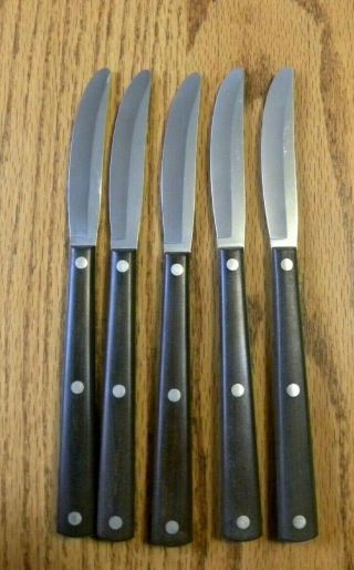 Five (5) Vintage Cutco No.  47 Steak Table Knives Non - Serrated Pat.  2147079 2