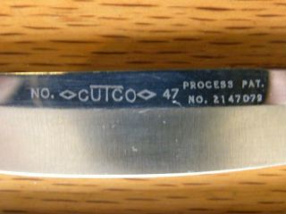 Five (5) Vintage Cutco No.  47 Steak Table Knives Non - Serrated Pat.  2147079 3