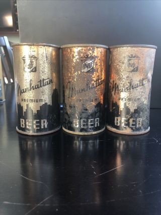 3 Manhatten Beer Cans,  Chicago,  One Bid For 3 Cans,  Lilek 517,  518,  519