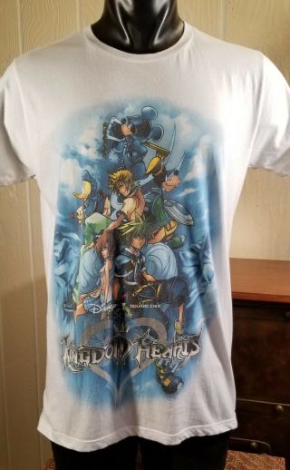 Kingdom Hearts - Disney Characters & Anime - White Mad Engine T - Shirt Sz L