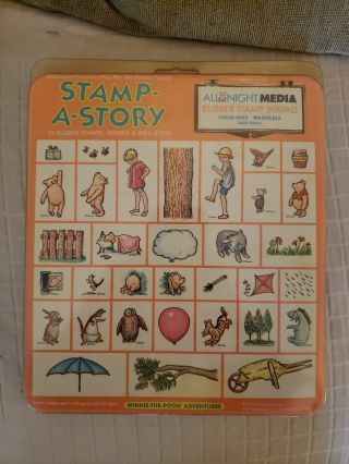 Stamp - A - Story.  Winnie The Pooh Adventures.  Rubber Stamp Inkpad And Idea Book