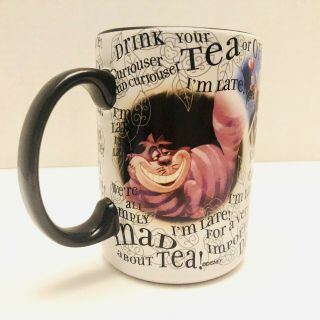 Disney Parks Alice In Wonderland I’m Late Cheshire Queen Of Hearts 16oz Cup Mug