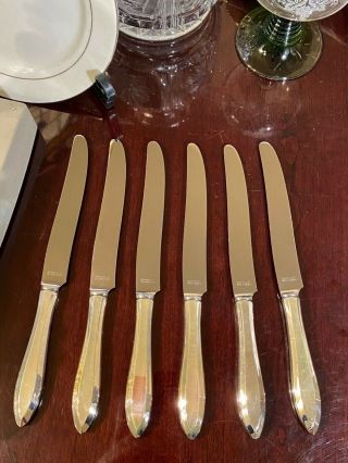 1914 Patrician Silver Plate Entree Knives By Oneida Community Plate.  Orig Boxed