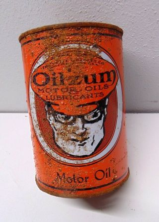 Vintage Oilzum 1 Quart Motor Oil The White & Bagley Co.  Empty Metal Orange Can