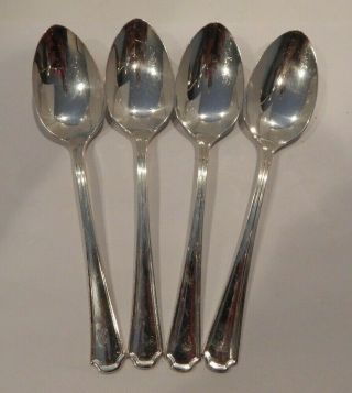 Oneida Silversmiths " Clairhill " Pattern Set 4 Oval Soup Spoons Silverplate 7 1/8