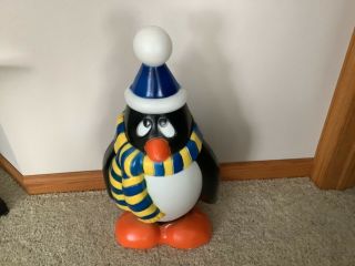 Vtg 28 " General Foam Blow Mold Christmas Chilly Willy Penguin Yard Decor 309