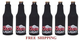 Coors Light Mountains 6 Beer Bottle Suit Coolers Koozie Coolie Huggie Black