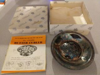 Vintage Celtic Butter Curler,  Silverplate,  Made In England,  2 Piece Cd Peacock Box