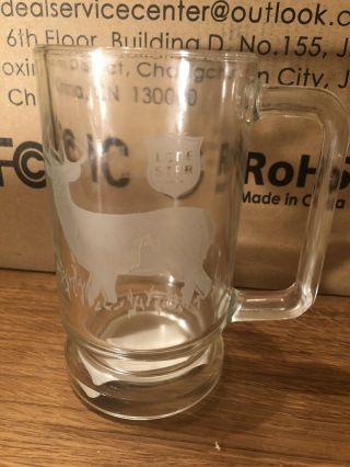 Lone Star Beer Mug Glass 5.  5” Deer Logo “buckhorn Hall Of Horns” San Antonio
