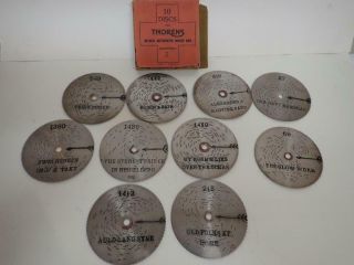 Set 10 Vintage Ad30 D Thorens Metal Music Box Discs Swiss Switzerland Disk Asst3