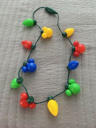 Disney Parks Mickey Mouse Icon Holiday Lights Christmas Light - Up Necklace