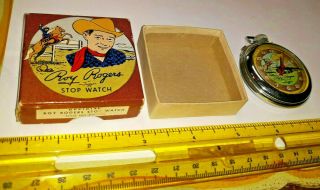Vintage 1950s Western Roy Rogers & Trigger Pocket Watch Stop Watch W/ Rare Box