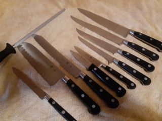 VINTAGE J.  A.  HENCKELS INTL 10 PIECE KNIFE SET - MADE IN SPAIN - 2