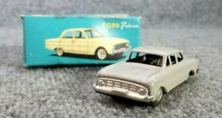 Vintage Tin Litho Ford Falcon Friction Car 4 " Long Made In Japan Grey