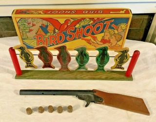 Bird Shoot Daisy Cork Gun Target Shooting Gallery Toy Pop Rifle Vintage