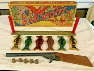 Bird Shoot Daisy Cork Gun Target Shooting Gallery Toy Pop Rifle Vintage 2