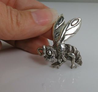 Vintage Sterling Silver Bumble Bee Pin Brooch.