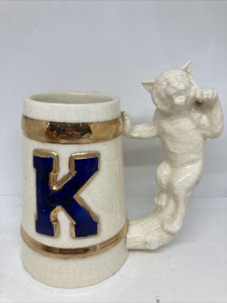 Vintage University Of Kentucky Wildcats Ceramic Beer Mug/stein