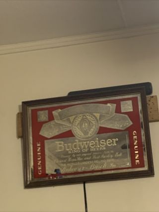 Budweiser Beer Bar Pub Mirror Sign 19 