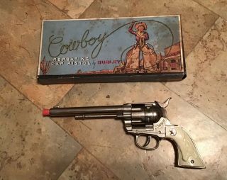Vintage Hubley Cowboy Toy Cap Gun Pistol W/ No 275 Box