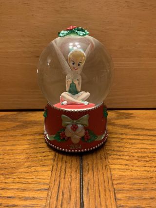2004 Disney Store Exclusive Tinker Bell Christmas Snowglobe/ Music Box