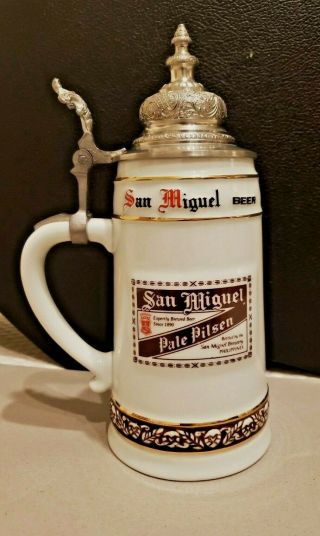Vintage San Miguel Beer Stein 1890 - 1990 100 Years