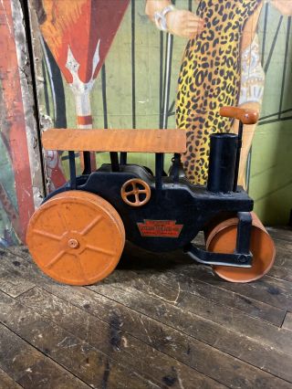 Vintage 1920’s Keystone Ride Em Steam Roller 60 Pressed Steel Toy Construction