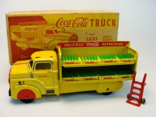 1954 Louis Marx Tin Coca Cola Delivery Truck Complete Toy W/ Box