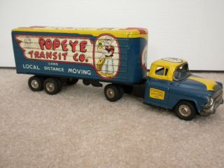 Popeye Transit.  Popeye Movers Tin Truck Vintage Linemar Marx 2