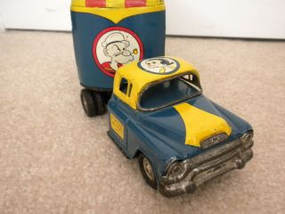 Popeye Transit.  Popeye Movers Tin Truck Vintage Linemar Marx 3