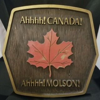 Molson Canadian Beer Maple Leaf Bar Pub Vintage Sign