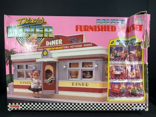 Vintage 1988 Tyco Dixies Diner Deluxe Furnished 1950s Playset W/ Boxes / Figures