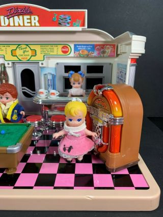 Vintage 1988 Tyco DIXIES DINER Deluxe Furnished 1950s PLAYSET w/ Boxes / Figures 5