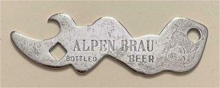 1910s Alpen Brau Bottled Beer St Louis Mo Lady Shaped Bottle Opener A - 4 - 17a