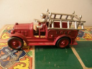 Antique Kenton Toys Cast Iron 7 " Hose Truck Fire Truck Hubley Arcade