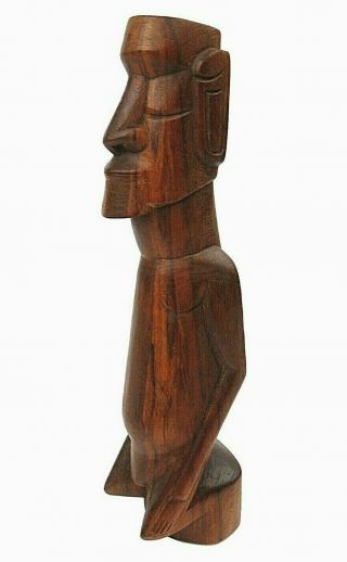 Vintage Carved Moai Statue Easter Islands Rapa Nui Wood Fertility Figurine 7”
