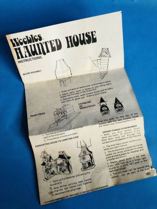Vintage Weebles Haunted House w/ Box Figures Furniture Halloween 1976 3