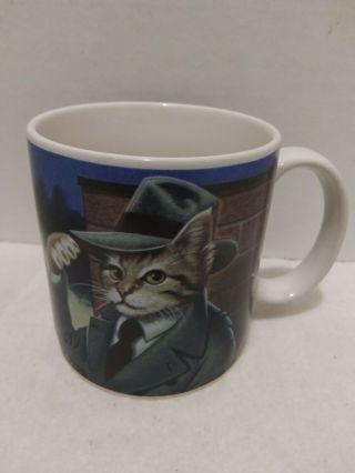 Cat In Trench Coat And Fedora Coffee Mug Cup By Applause