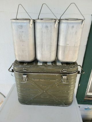 Vtg Us Military Wyott Corp Food Cooler Metal Storage Insulated Container 1976